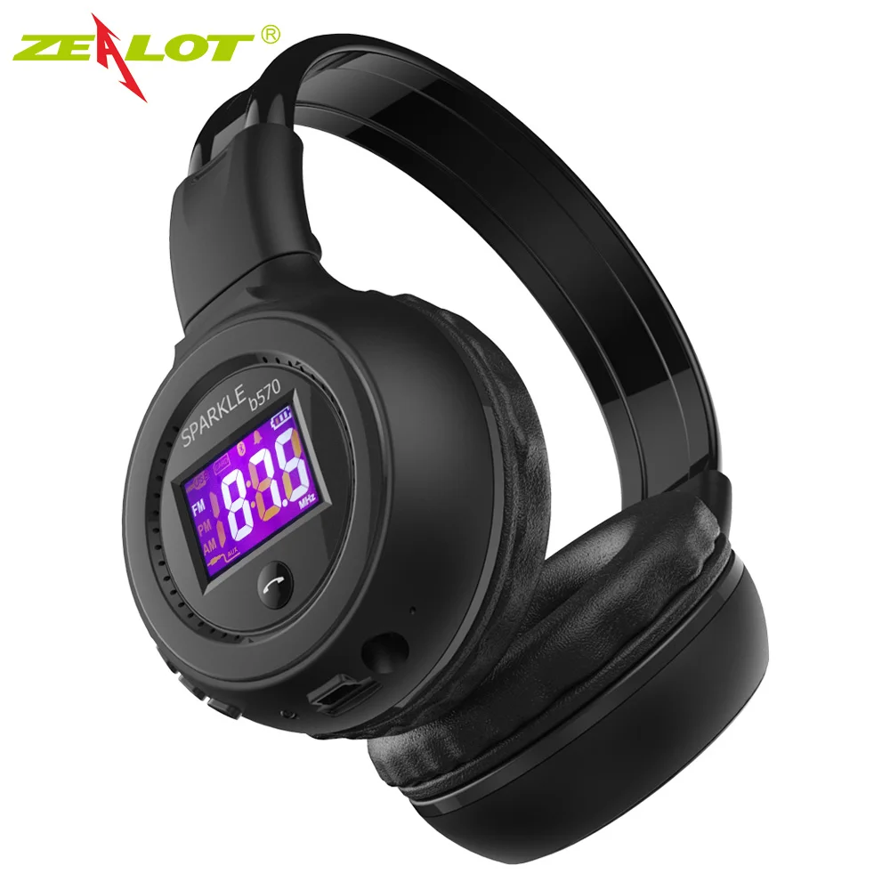 Беспроводная гарнитура + FM-радио Bluetooth ЖК-экран складной микрофон с поддержкой