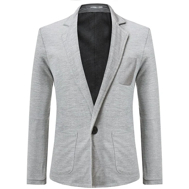 short gray Для Мужчин's Повседневное Slim Fit одна кнопка костюм Блейзер Мода стильный Формальное Пальто Куртка Топы мужской повседневный костюм пальто MB5 - Цвет: short gray