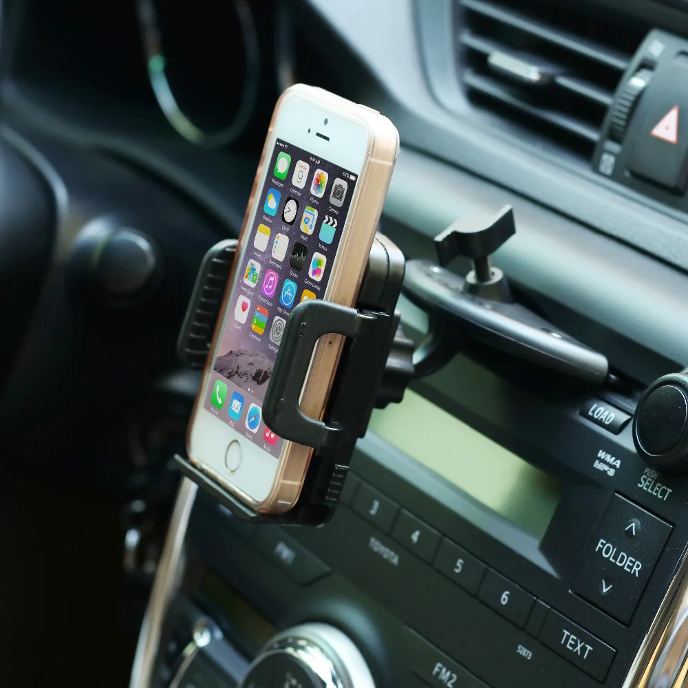 Yianerm CD Slot Car Phone Holder 360 Rotating One Touch Cradle For iPhone 6s 7/Plus Galaxy S6/S7Huawei and more | Мобильные телефоны