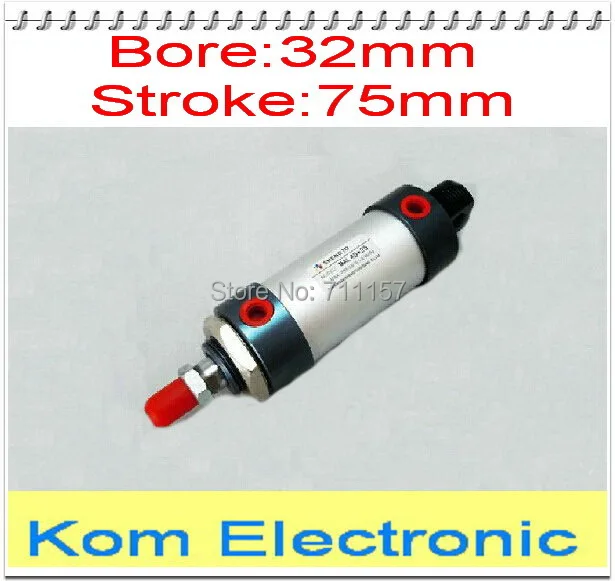 Пневматический мини-цилиндр из алюминиевого сплава диаметр хода 75 мм 32 х75 порта