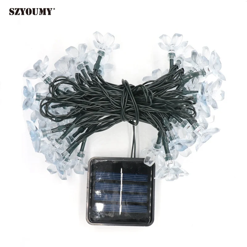 Уличная Праздничная Рождественская гирлянда на солнечной батарее SZYOUMY 7 м 50