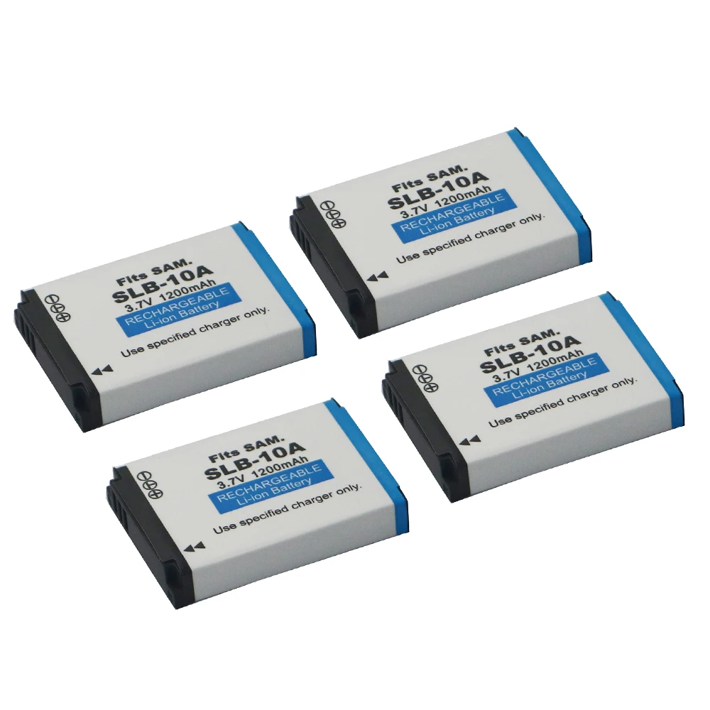 4 шт. 1200 мАч SLB 10A 3 7 в Аккумуляторы для Samsung SL102 SL202 SL420 SL620 SL820 HZ10W HZ15W ES55 L100 L110 L200