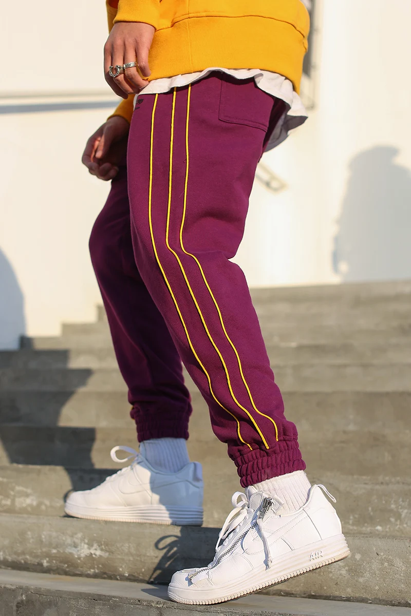 CHINISM 2018 Весна мужские боковые три полосы брюки хип-хоп шаровары Джоггеры