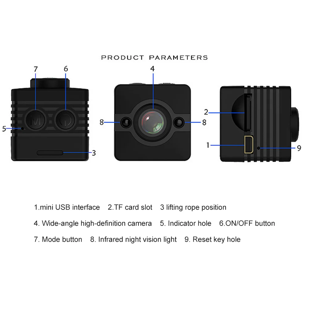SQ12 HD Mini Camera Micro Waterproof MINI Camcorder Small camera DVR Video Sport Camcorders PK SQ11 Cam | Электроника
