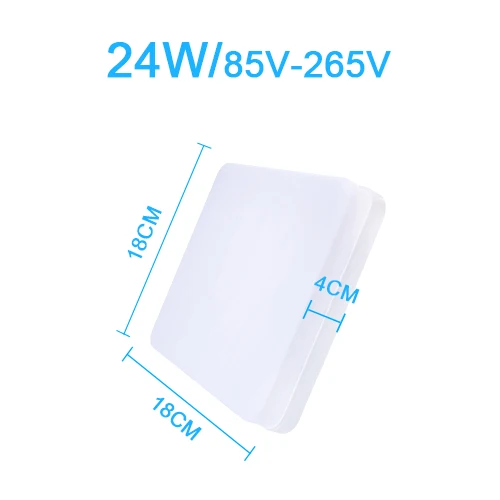 Square 24W Светодиодный потолочный светильник для спальни, современный 9 Вт, 13 Вт, 18 Вт, 24 Вт, 36 Вт, 48 Вт, светодиодный панельный светильник, потолочный светильник, AC85-265V, монтируемый на поверхности, для гостиной - Цвет корпуса: Square 24W