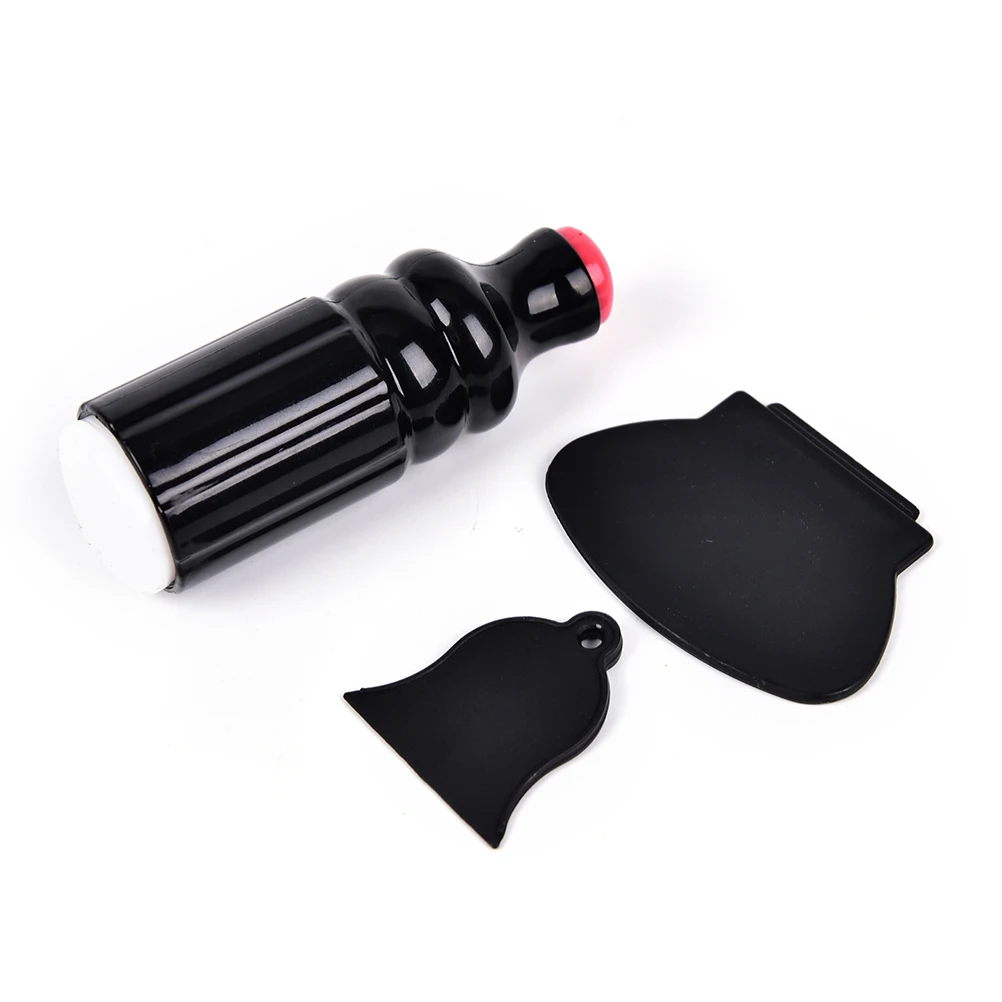 

Black Nail Art Stamper + 2Pcs Scraper Set Kit Stamp Stamping Device Plate Nail Art DIY Tools
