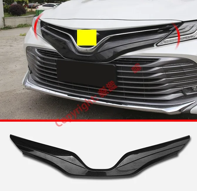 

Carbon Fiber Style Front Grille Cover Trim For Toyota Camry MK8 2018 2019 Car Accessories Stickers