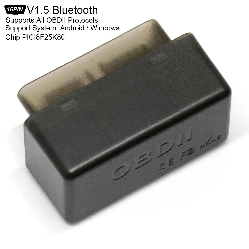 Подходит для ELM327 V1.5 OBD2 автоматический сканер Bluetooth PIC18F25K80 чип OBD 2 Авто диагностический инструмент для Android Windows D