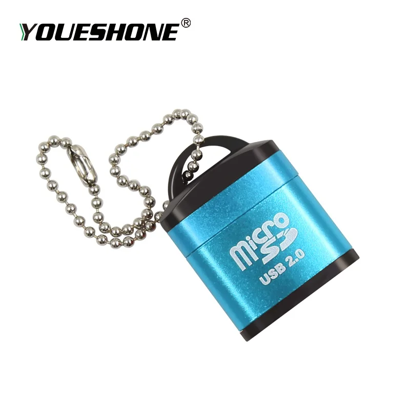 blue Маленький мини USB кард-ридер для micro sd TF карт, цветной кард-ридер для карт памяти, высокоскоростное считывание карт,, micro sd usb 2,0 - Цвет: blue