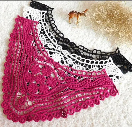30*21cm 100% Cotton Fake Lace Collar Fabric DIY Embroidery Neckline Applique Sewing Craft | Дом и сад