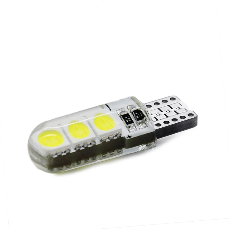 100 шт. лейтес супер яркий T10 светодиодные лампы 194 5050 6 smd DC 12V номерного знака