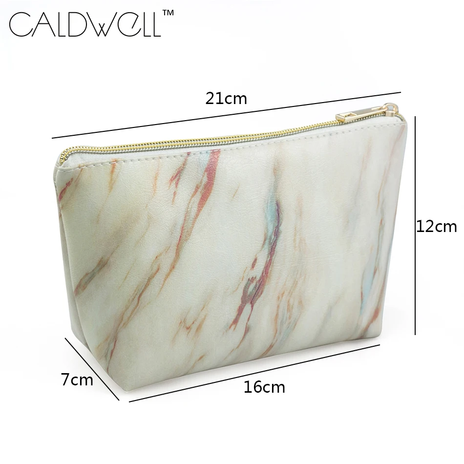 CALDWELL Marble PVC Cosmetic Bag 2018 New Fashion Zipper Storage Portable Ladies Travel Square Makeup Brushes | Красота и здоровье