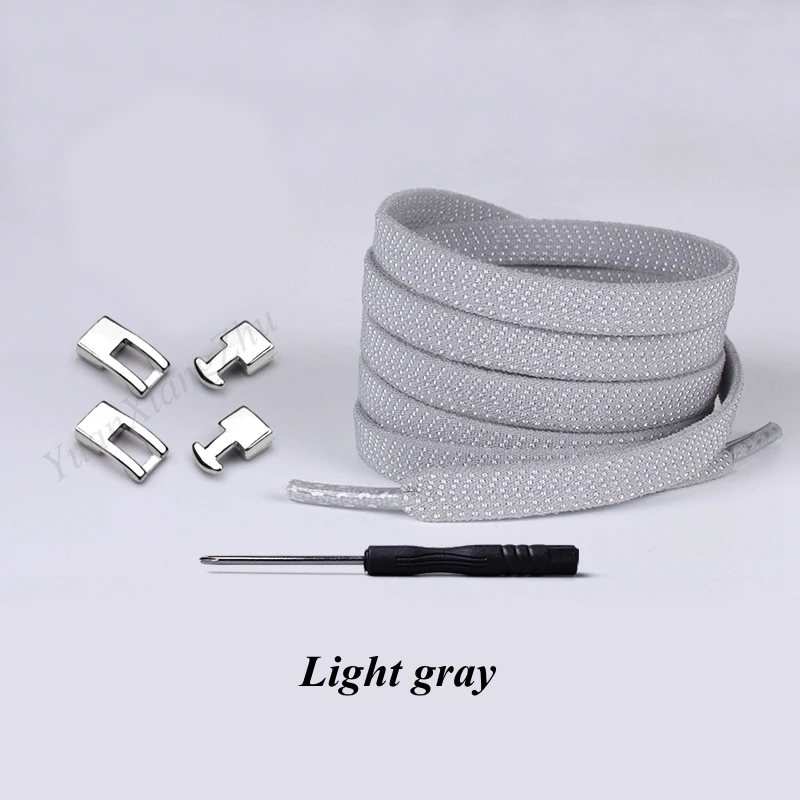 Light gray Новые эластичные шнурки с перекрестной пряжкой для детей и взрослых унисекс кроссовки 1 секунда шнурки быстро не завязываются шнурки ленивые шнурки - Color: Light gray