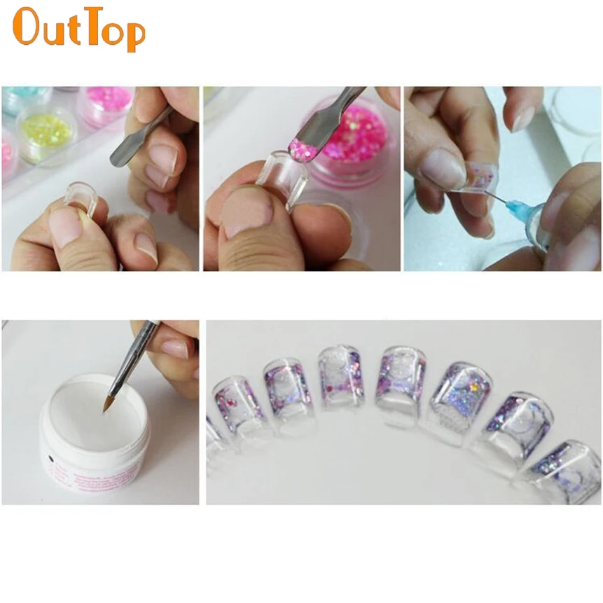 OutTop 100 шт. DIY Дизайн ногтей чистая вода инъекции полые накладные ногти пальчиковые