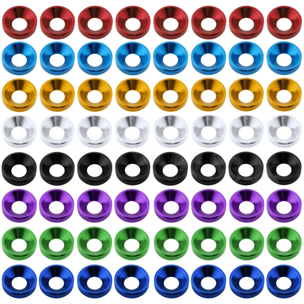 

80PCS/Lot Aluminum M4 Countersunk Washer Flat Head Screws Bolts For Hobby RC Model Car Quadcopter Parts Replacement Anodized CNC