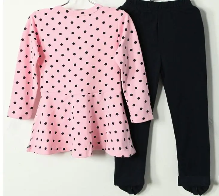 Mingzekids/осенняя одежда из двух предметов для маленьких девочек Розовая блузка в