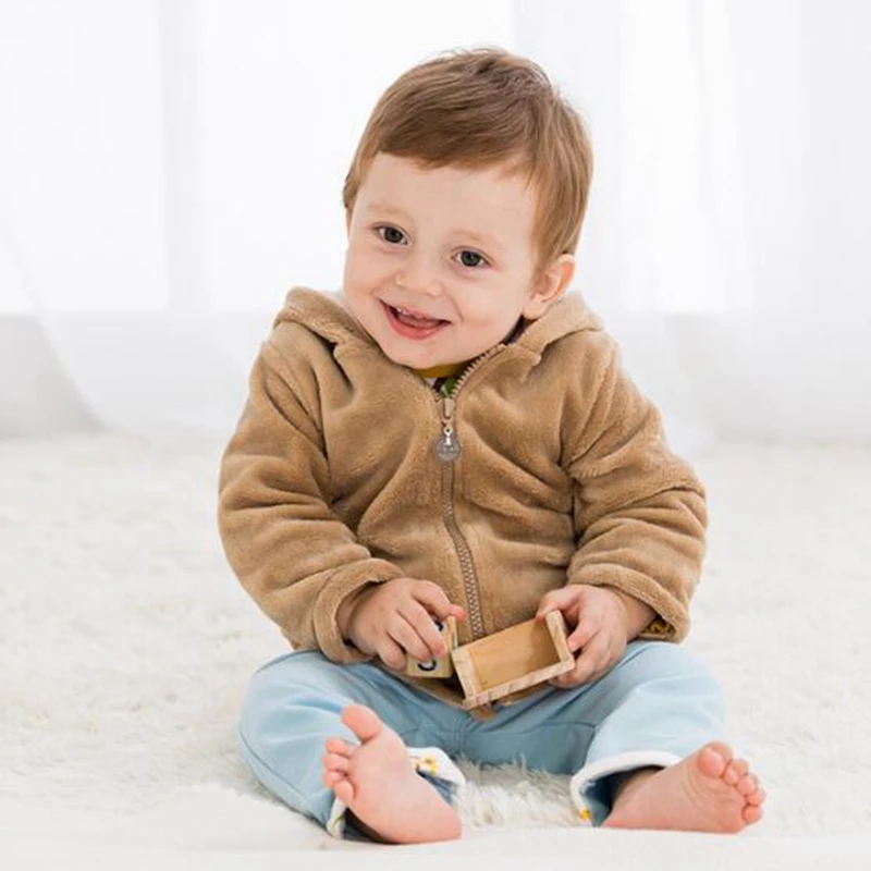 Children's coat 2018 autumn kids plush jacket cute sports cardigan baby clothes Warm boy girl woolen |