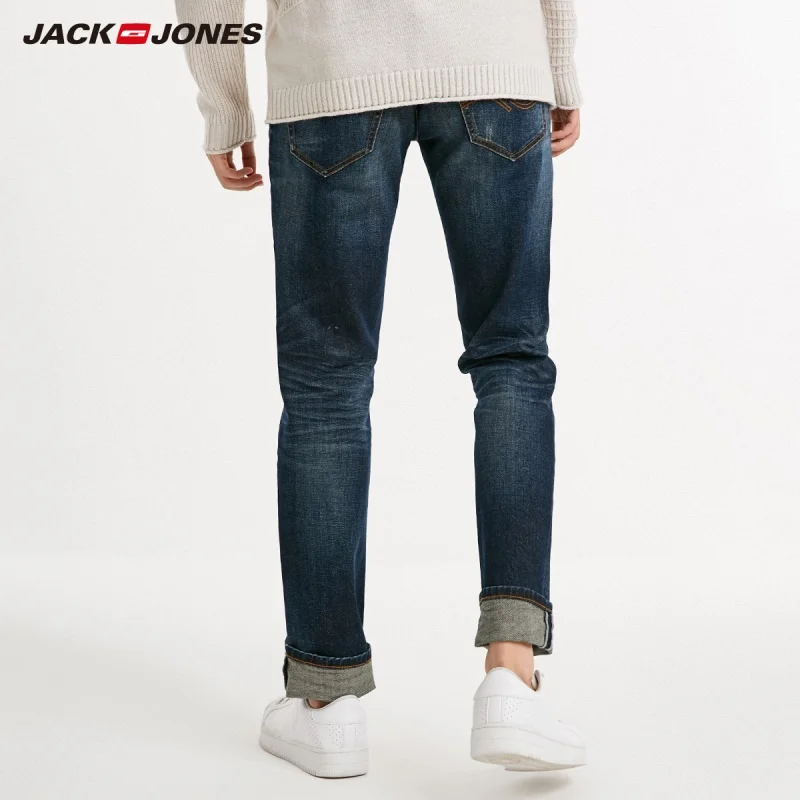 JackJones мужские хлопковые повседневные джинсы тонкие эластичные модные деловые