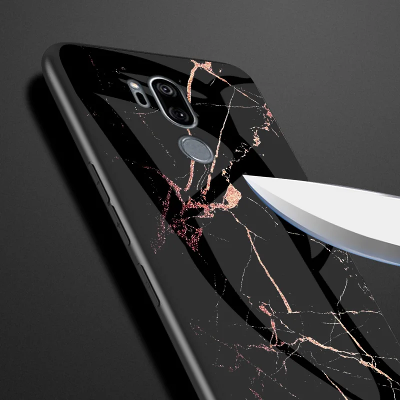 Для LG G8 G7 ThinQ G6 G5 Se Lite модный мраморный узор закаленное стекло TPU Мягкий край