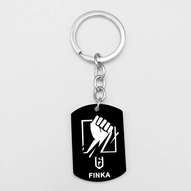 FINKA Новая игра Rainbow Six 6 Siege брелки череп BLACKEARD бандит алиби ASH FINKA IQ FUZE DOC брелок из нержавеющей стали - Цвет: FINKA