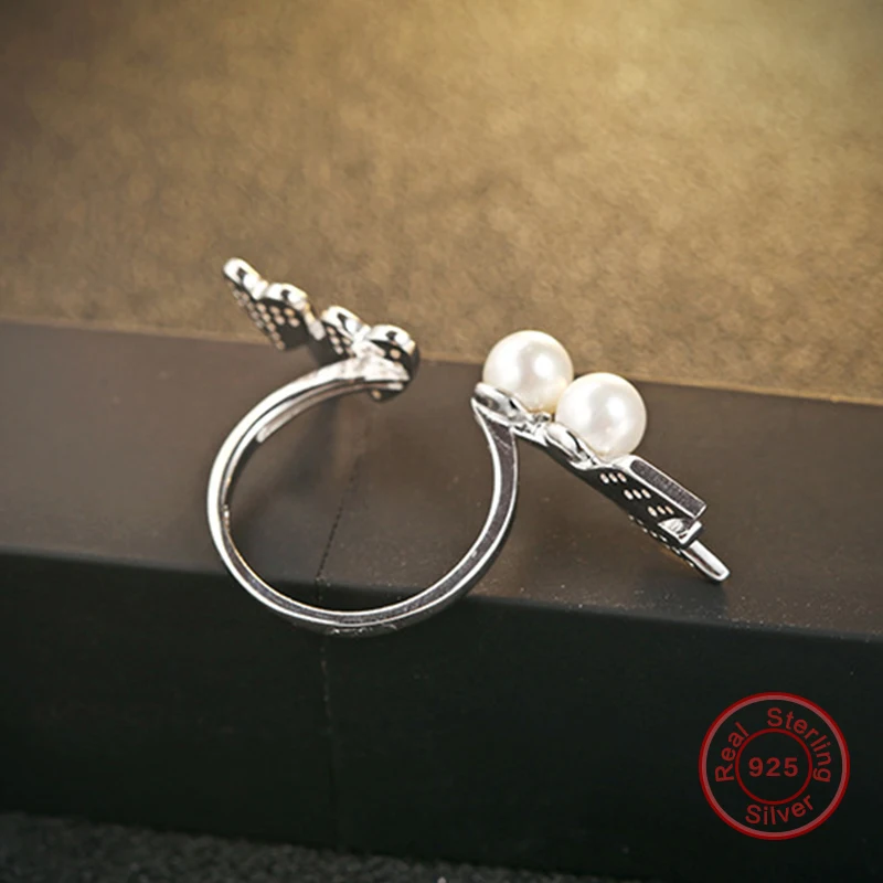 2017 Элитная одноцветное 925 Серебряное кольцо сердце и Стрелка Циркон Свадебные