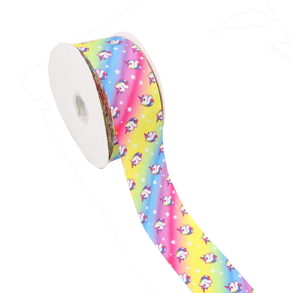 AHB красочные печатные Grosgrain ленты 75 мм ширина 5 ярдов/партия одиночное лицо DIY hairbow