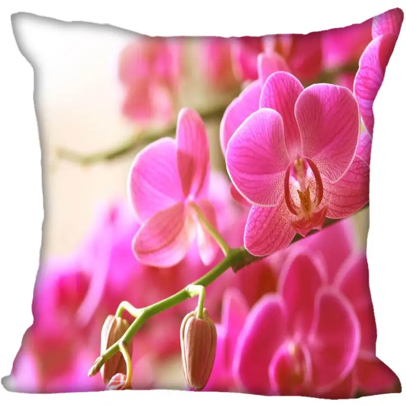 Pillowcase 4 Изготовленный На Заказ Цвет цветок орхидеи квадратная Подушка Чехол на заказ на молнии Наволочка Чехол 40x40,45x45 см(одна сторона - Цвет: Pillowcase 4