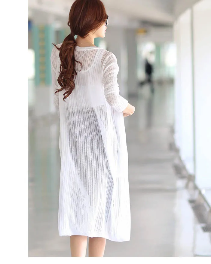 2014 новый хлопок вязание длиной до колен длинный кардиган для женщин свободного