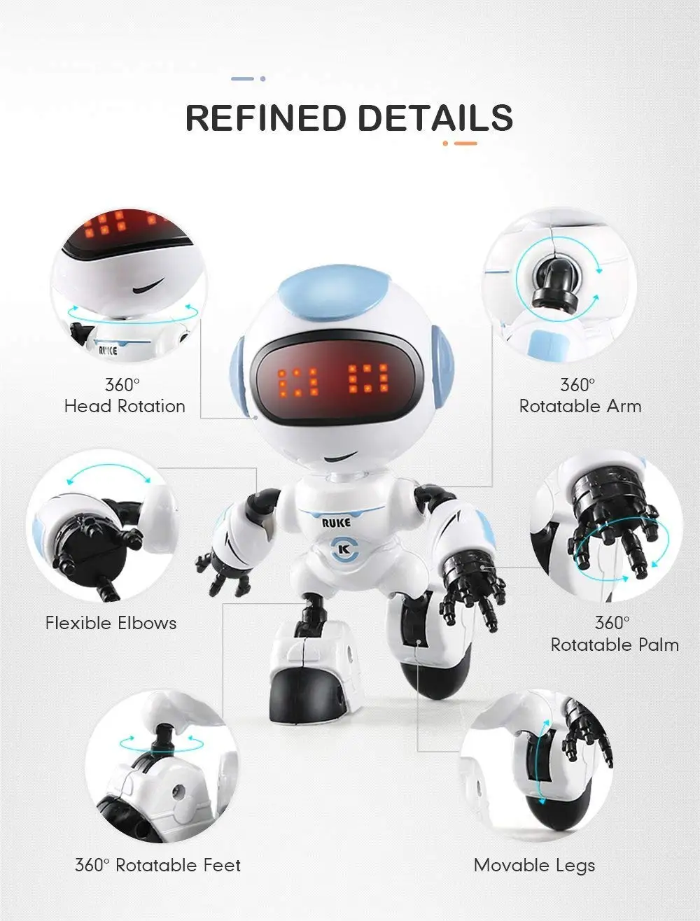 JJRC R8 люк интеллигентая (ый) робот сенсорный Управление DIY жест Talk умная