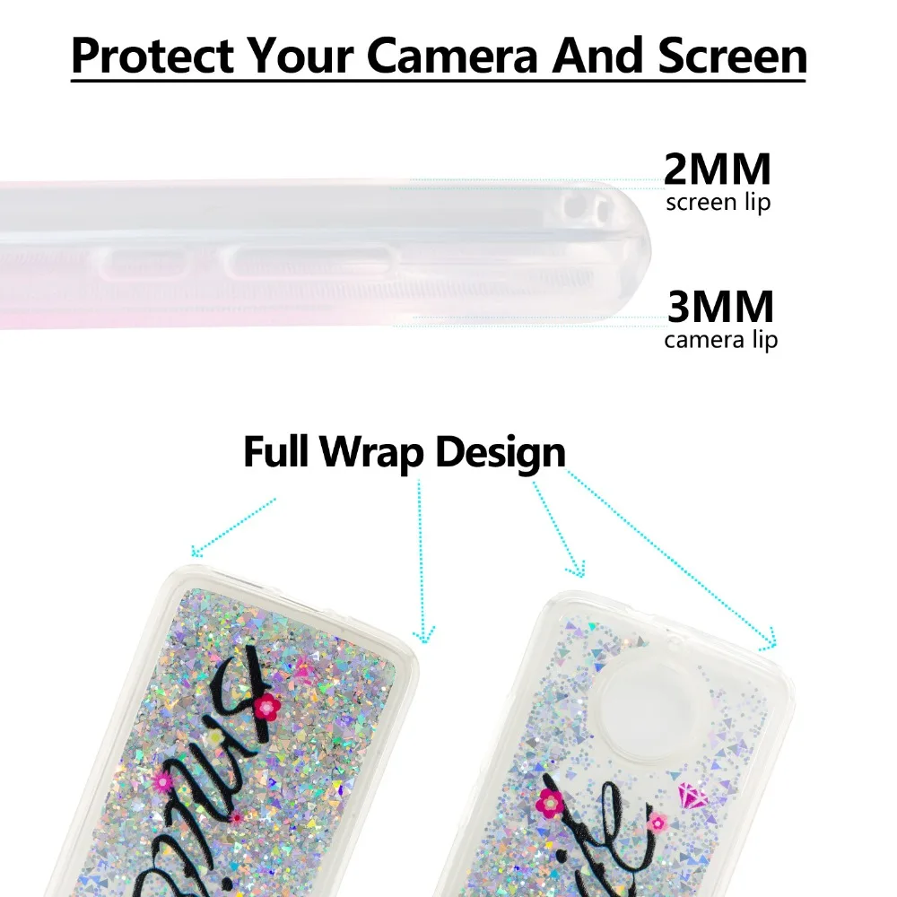 Glitter Sand Quicksand Dynamic Liquid Silicone Phone Case For Motorola Moto G5 G5s E4 C G6 2018 E5 Plus Z3 Play Back Cover Funda |