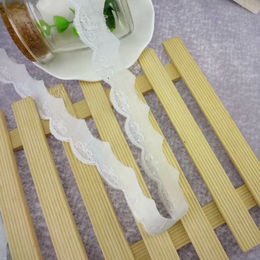 

#135 белая хлопчатобумажная кружевная ткань, лента, 6 ярдов/партия, неэластичная кружевная лента, аксессуары для одежды