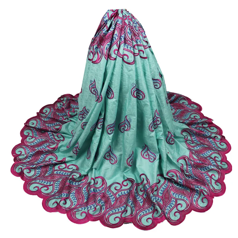 Оптовая basine кружева ORANGE Вышивка Африканский БАЗЕН RICHE Ткань Шнурка 5 ярдов всего