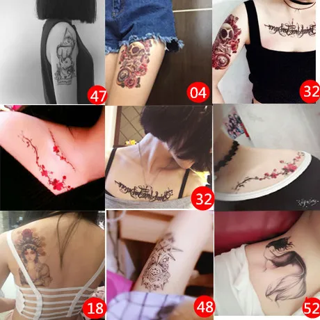 Горячая мода временная татуировка 3d искусство милый одноразовый стикер