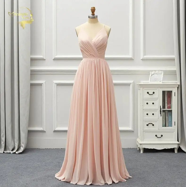 Pink As Photo Жанна любовь Формальное роскошное длинное вечернее платье Новое поступление V образным вырезом Вечерние Платья De Soiree vestido de festa OL5220 - Цвет: Pink As Photo