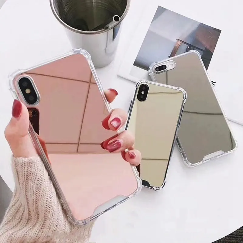 Чехлы Роскошные зеркальные ТПУ Мягкие силиконовые чехол для iPhone 5 5S SE 6 6s 7 8 Plus X XS MAX