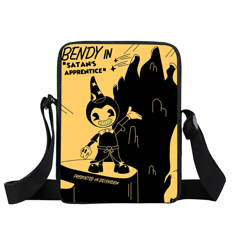 Сумка-мессенджер Bendy and The Ink Machine для мужчин и женщин, повседневные дорожные портативные сумки через плечо для детей ясельного возраста, ранец, игрушечные закуски, сумки