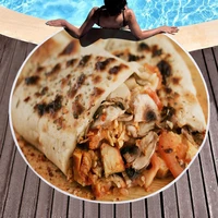 tortilla blanket letter printing rug burrito carpet for office home camping picnic outdoor round beach microfiber bath towel