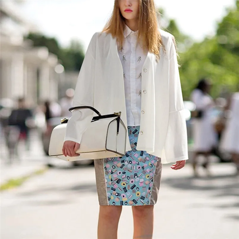 2018 осенний Женский Повседневный блейзер с длинным рукавом и открытым передом