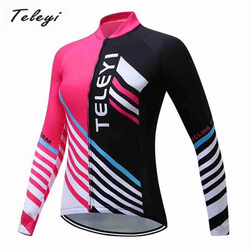 

TELEYI Women Mtb Bicycle Cycling Jersey long sleeve roupa ciclismo Bike Sportswear Quick Dry Cycling Clothing Tops