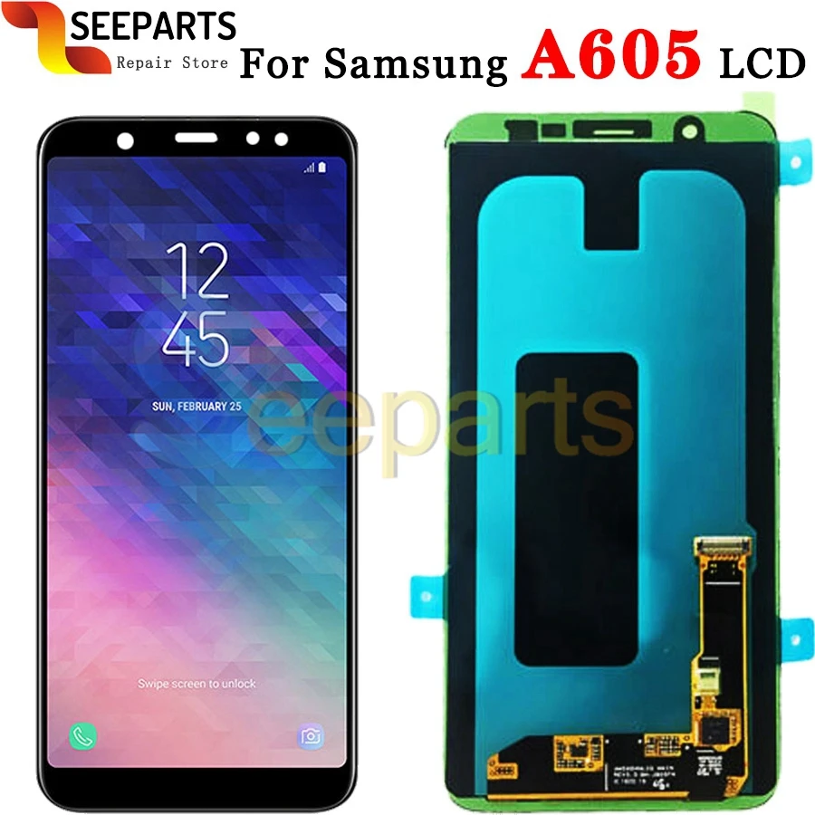 Для Samsung Galaxy A6 Plus 2018 ЖК сенсорный экран дигитайзер в сборе для + samsung A605 A605fd |