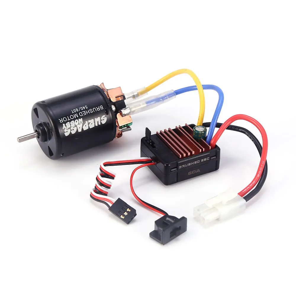 SURPASS HOBBY 540 80T Brushed Motor+60A ESC Electric combo for 1/10 RC Car SCX10 RC4WD Crawler Off-road Climbing | Игрушки и хобби