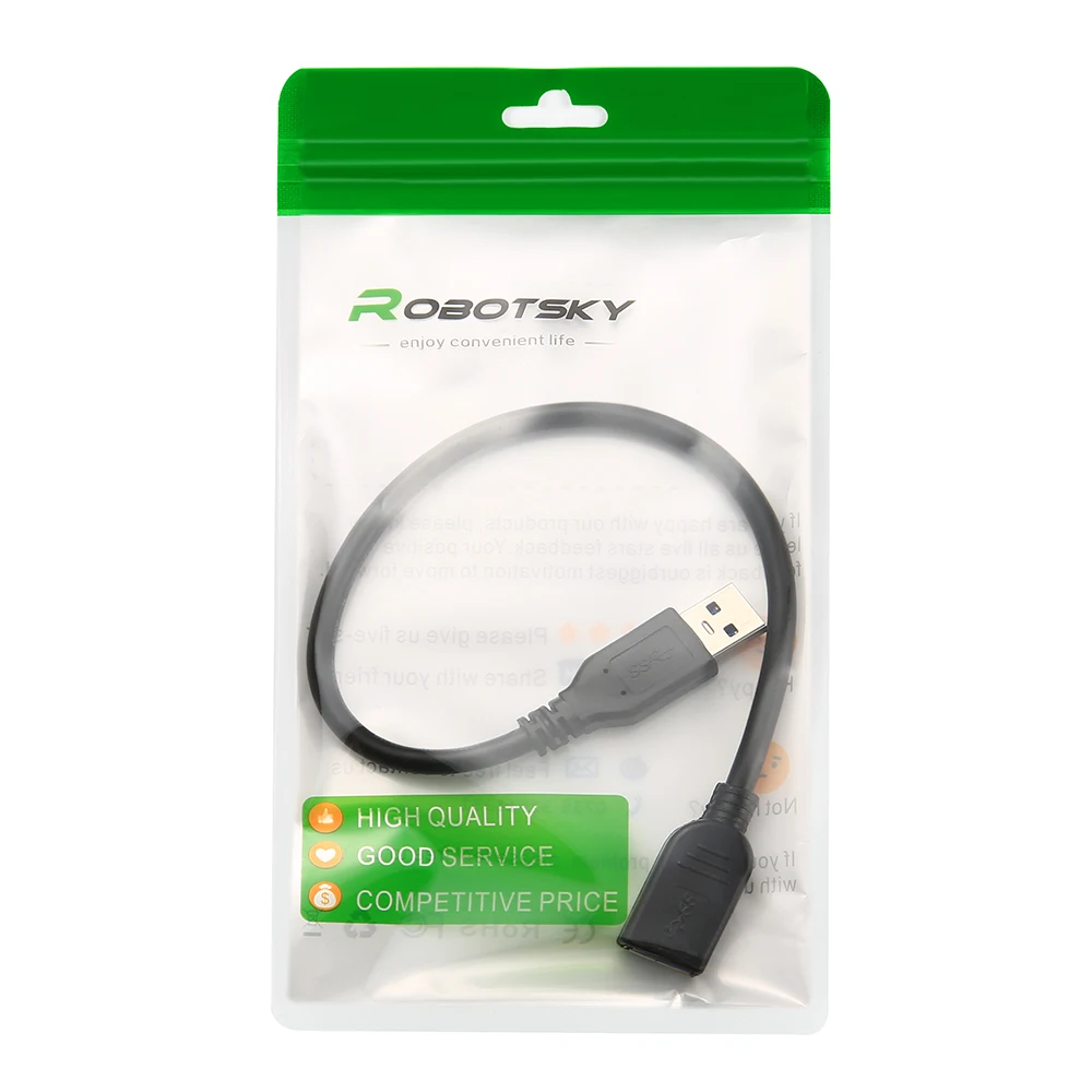 Robotsky Универсальный USB Удлинительный кабель 3 0 штекер A к USB3.0 гнездовой разъем