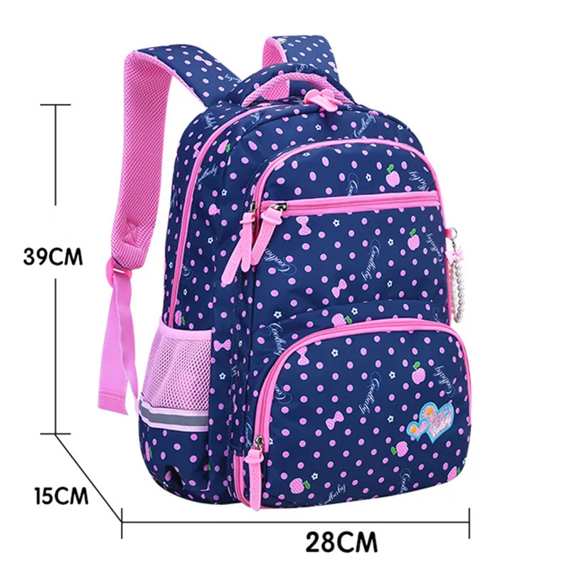 Водонепроницаемый школьный ранец в горошек для девочек вместительный детский