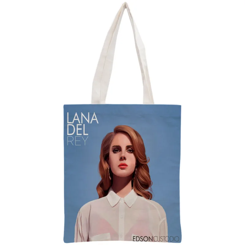 Индивидуальная сумка-тоут Lana Del Rey, многоразовая сумка 30x35 см, двухсторонняя сумка, сумка через плечо, складная Холщовая Сумка для покупок