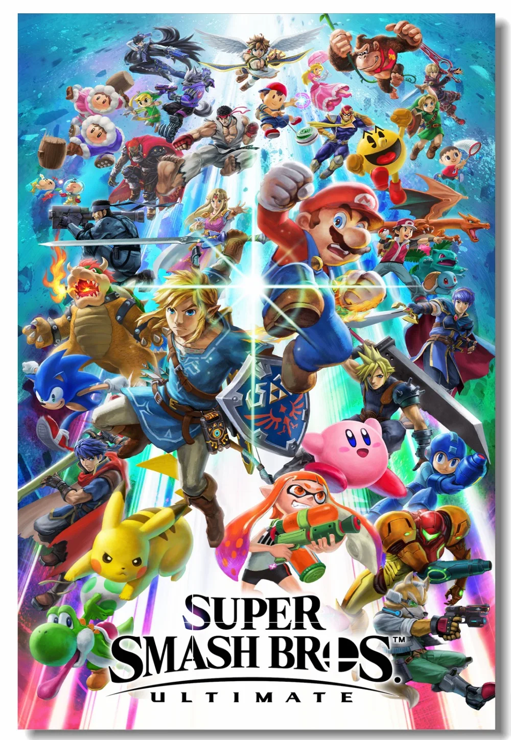 Пользовательские холст настенные наклейки Super Smash Bros WiiU 3DS постер Супер Марио