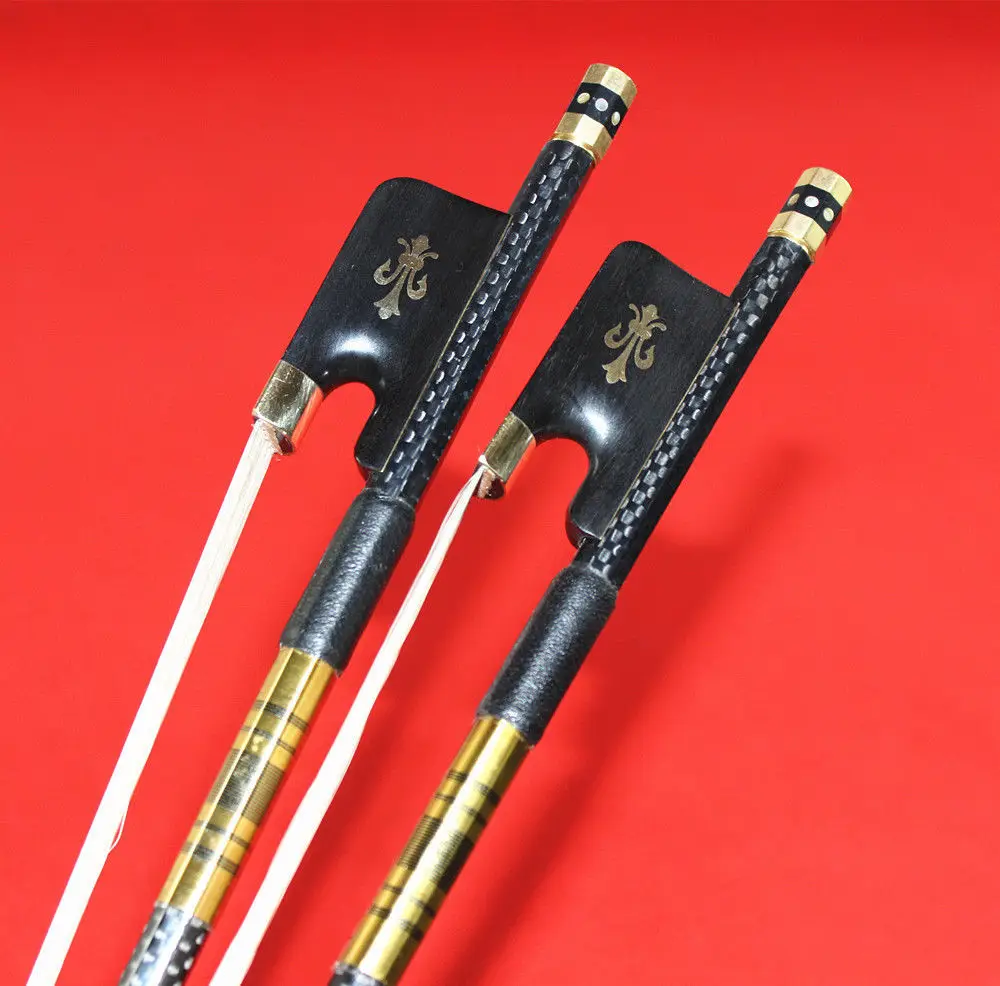 

1pc new PRO carbon fiber cello bow 4/4 size white horse hair Free Shipping