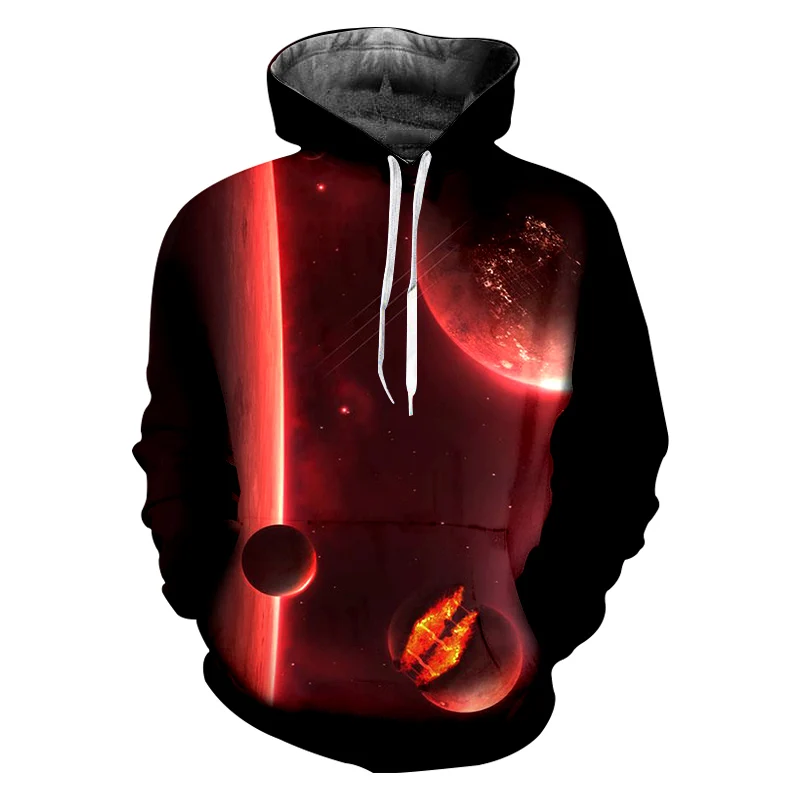 UJWI космическая Галактика 3d толстовки мужские с капюшоном принтом звезд