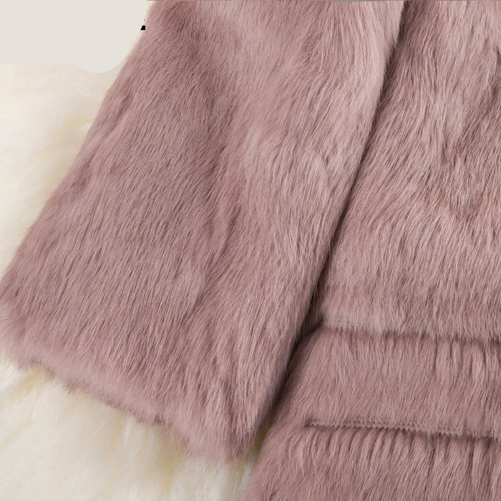 Волнистая вышивка шуба из натурального кролика верхняя одежда женская хлопковая