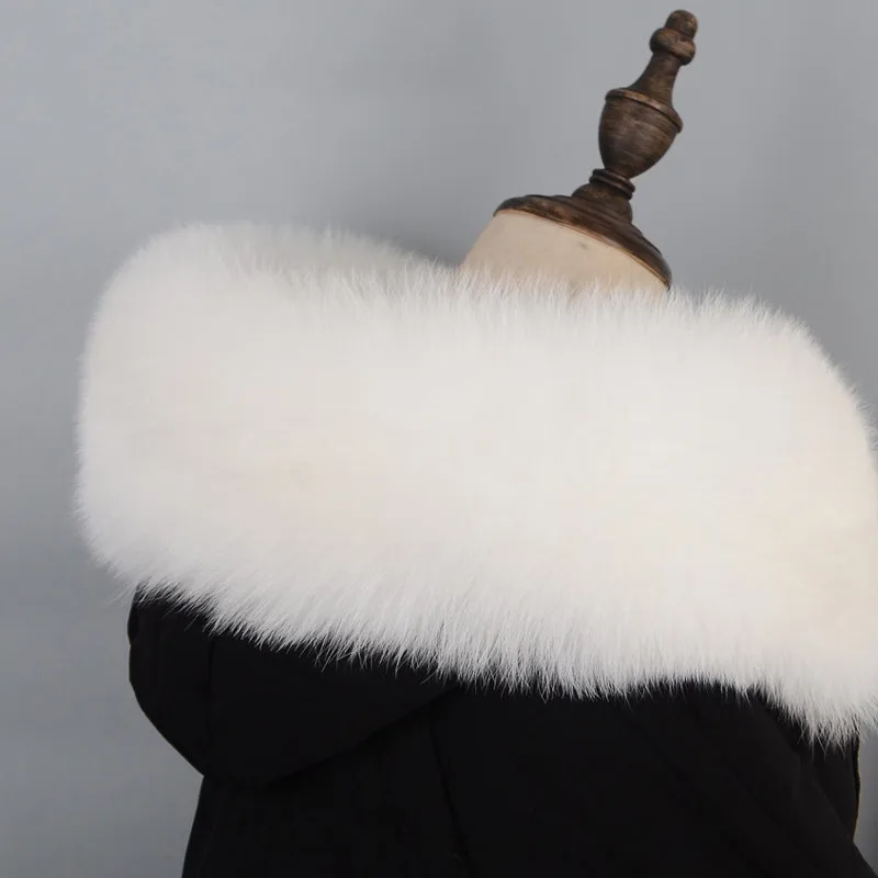100% натуральный меховой воротник Модный зимний шарф из натурального Лисьего меха