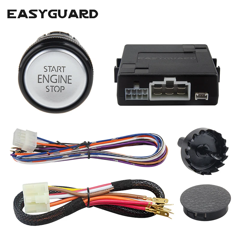 Good quality EASYGUARD universal push button start stop remote engine start optional push to start switch among ACC ON OFF